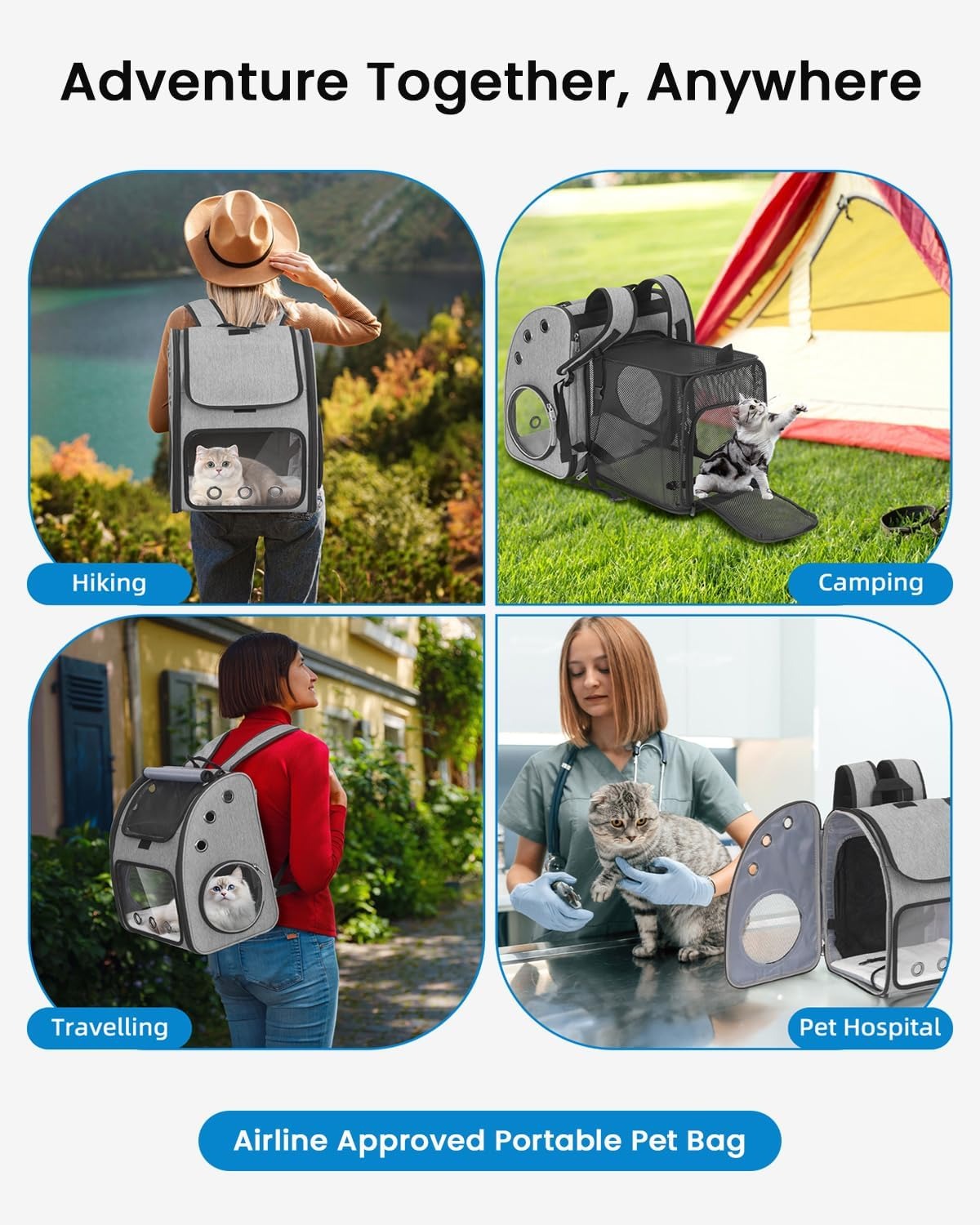 Portable Backpack for Pets breathable mesh