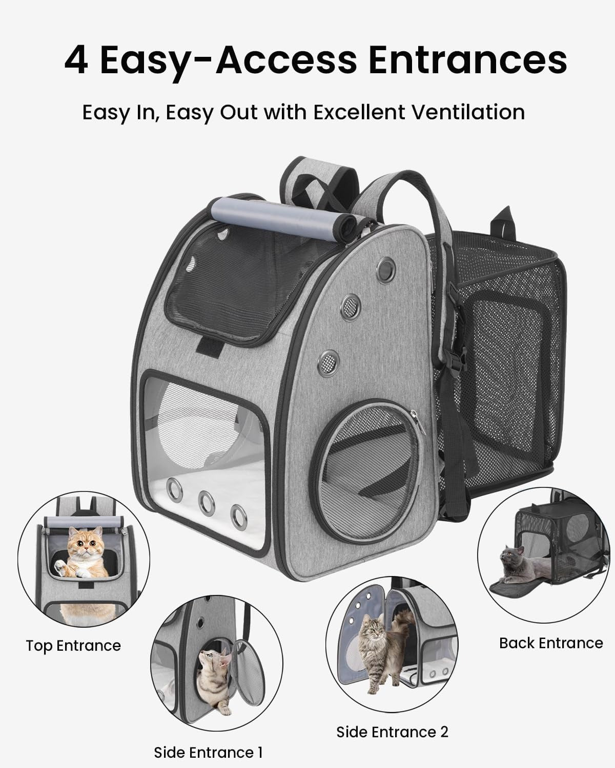 Portable Backpack for Pets breathable mesh