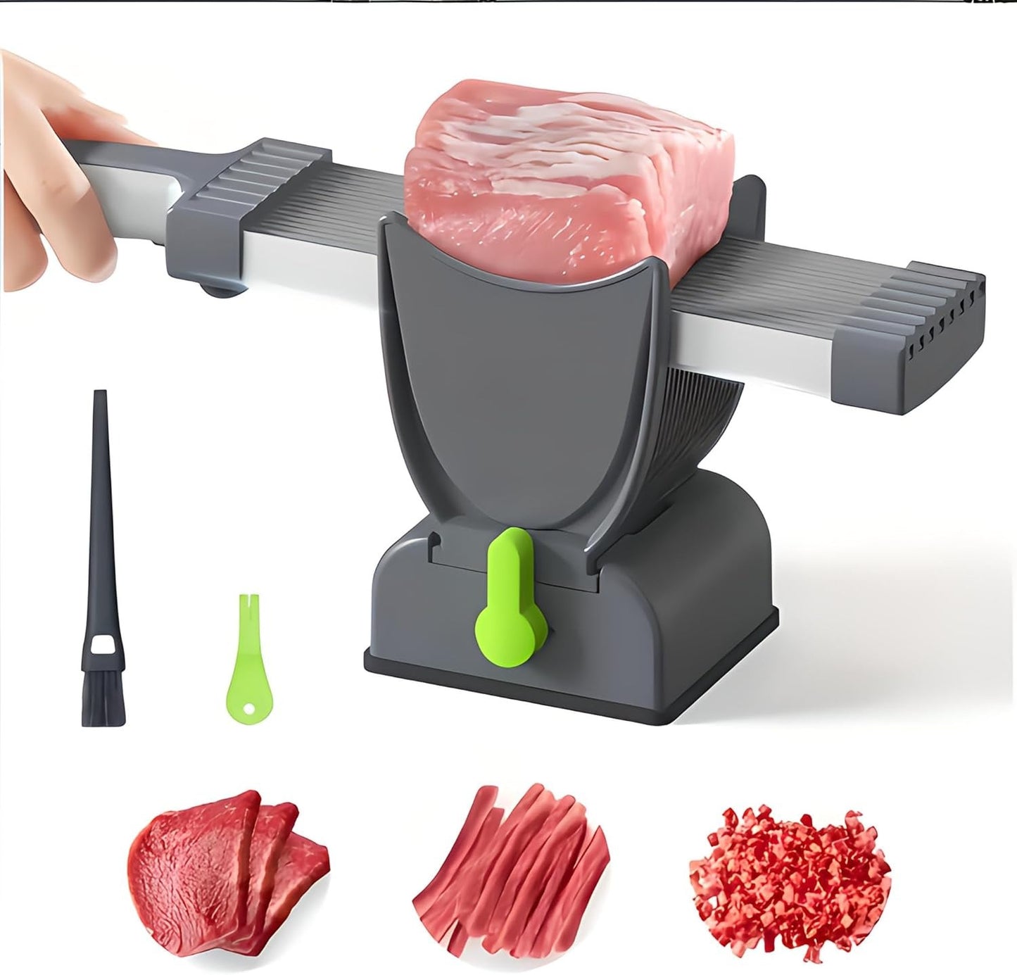 ONCE FOR ALL Fresh Meat Slicer Cleaver Kitchen Knife Set For Meat Slicing Shredding, Manual Jerky Cutter Food Slicer For Beef Pork Mutton For Home Cooking BBQ Hot Pot
