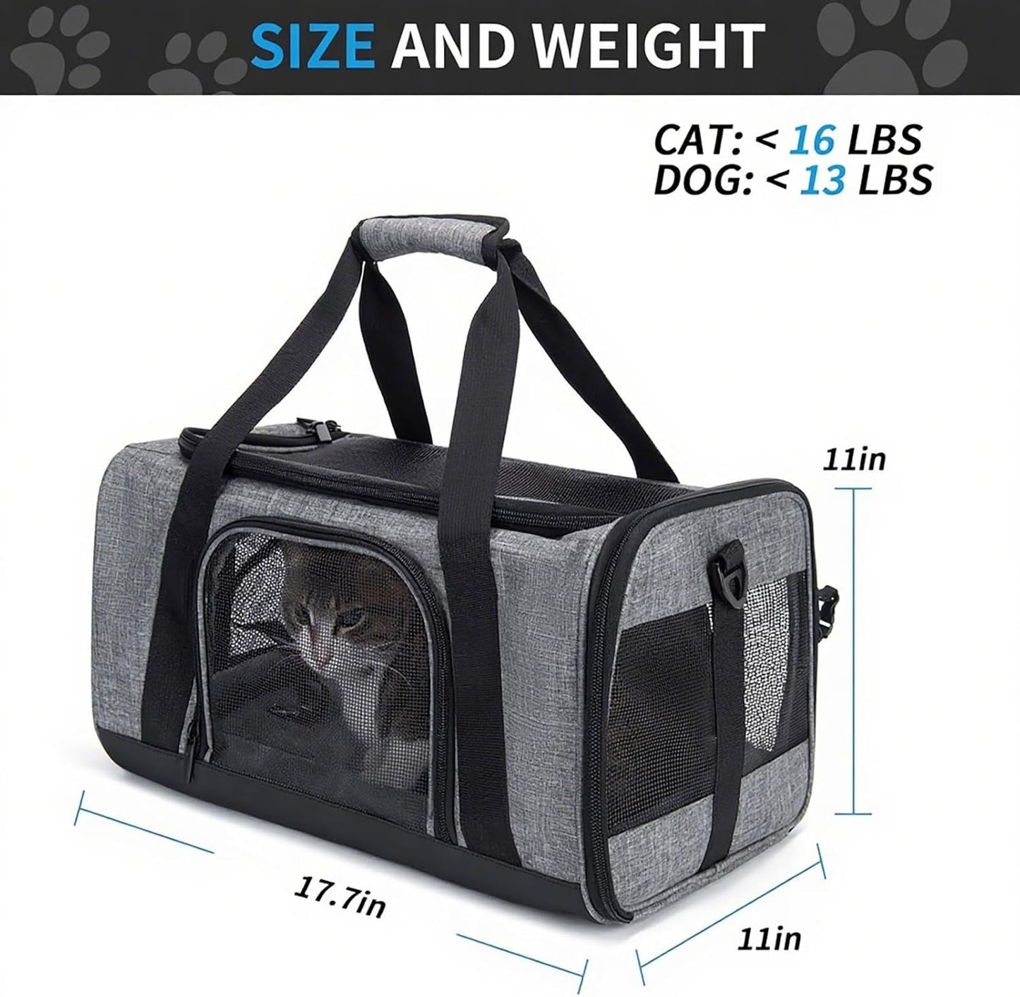 Dog Carrier Bag With Thick Cotton Cushion