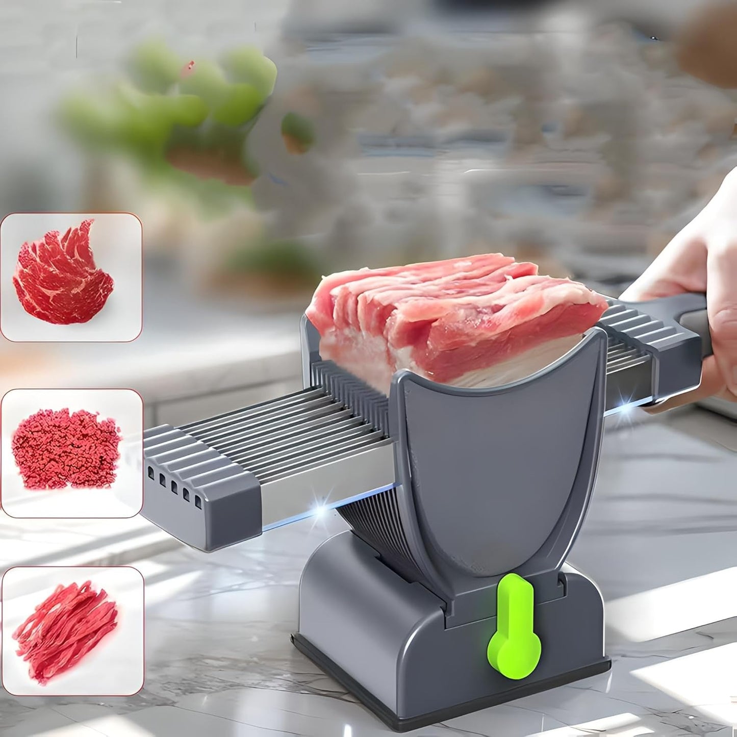 ONCE FOR ALL Fresh Meat Slicer Cleaver Kitchen Knife Set For Meat Slicing Shredding, Manual Jerky Cutter Food Slicer For Beef Pork Mutton For Home Cooking BBQ Hot Pot
